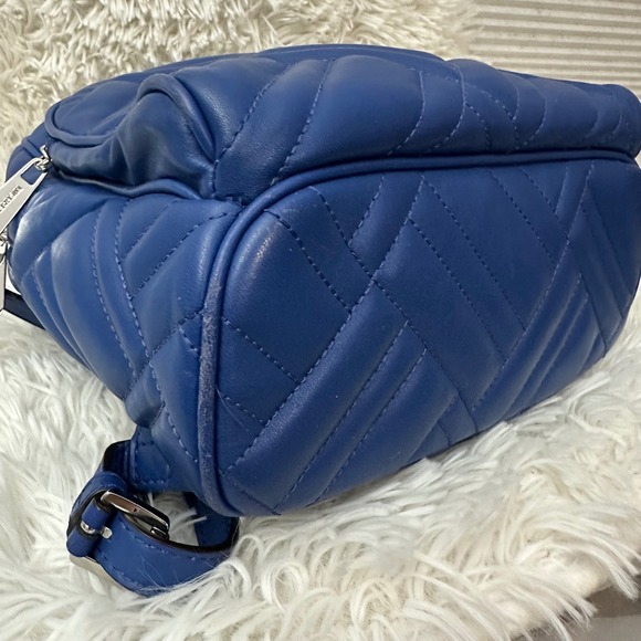 Michael Kors Abbey‎ Quilted Leather Zip Backpack Cobalt Blue Medium - Picture 5 of 10